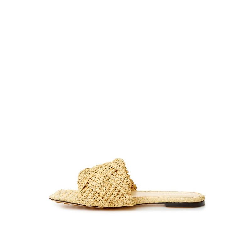 Bottega Veneta Beige Raffia Elegance Sandals