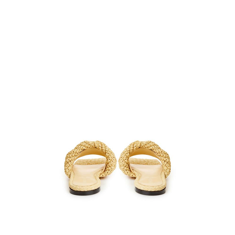 Bottega Veneta Beige Raffia Elegance Sandals