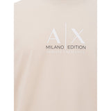 Armani Exchange Elegant Beige Cotton Tee for the Modern Man