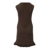 Bottega Veneta Elegant Cotton Midi Dress in Earthy Brown