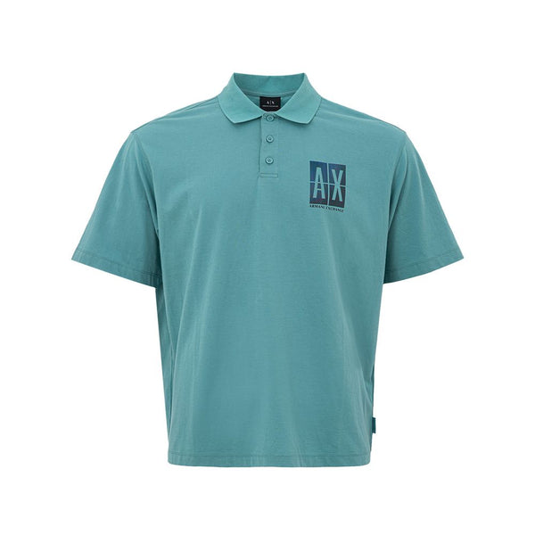 Armani Exchange Chic Light Blue Cotton Polo Shirt