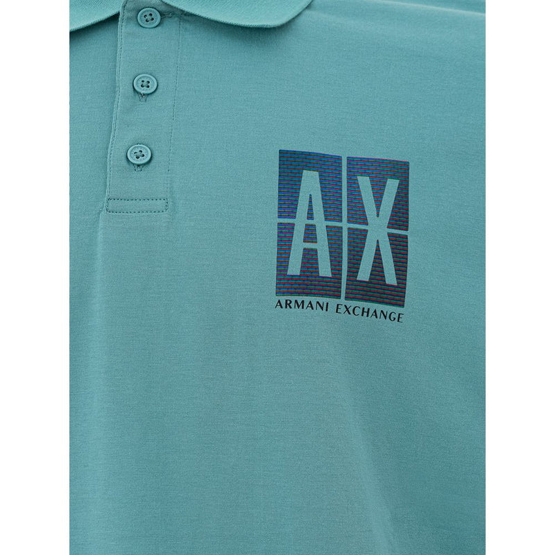 Armani Exchange Chic Light Blue Cotton Polo Shirt