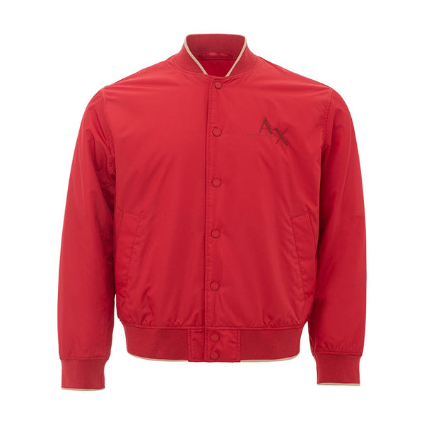 Armani Exchange Vibrant Red Polyester Jacket for Men