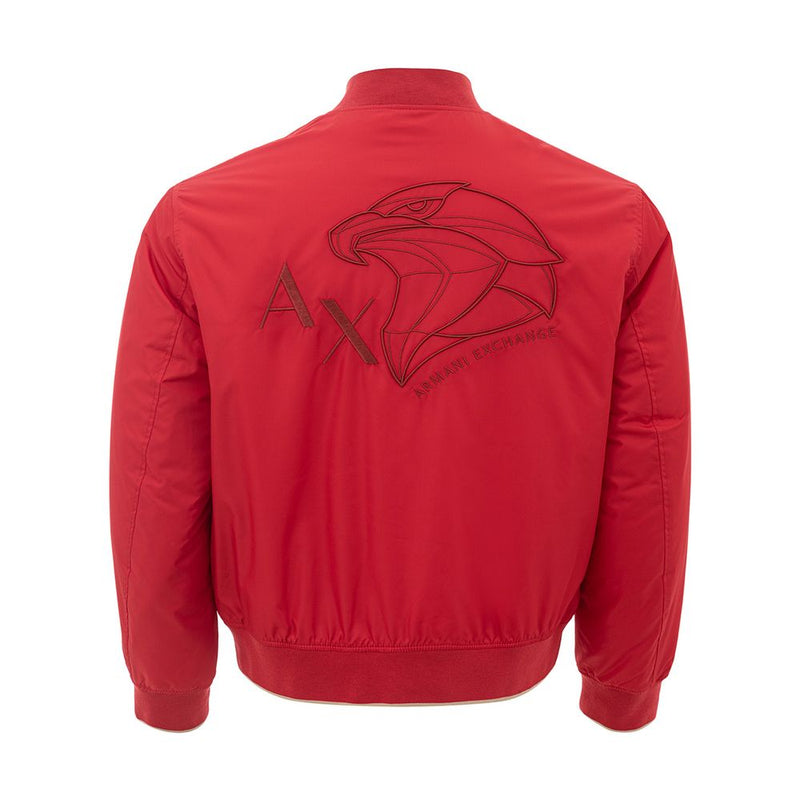 Armani Exchange Vibrant Red Polyester Jacket for Men