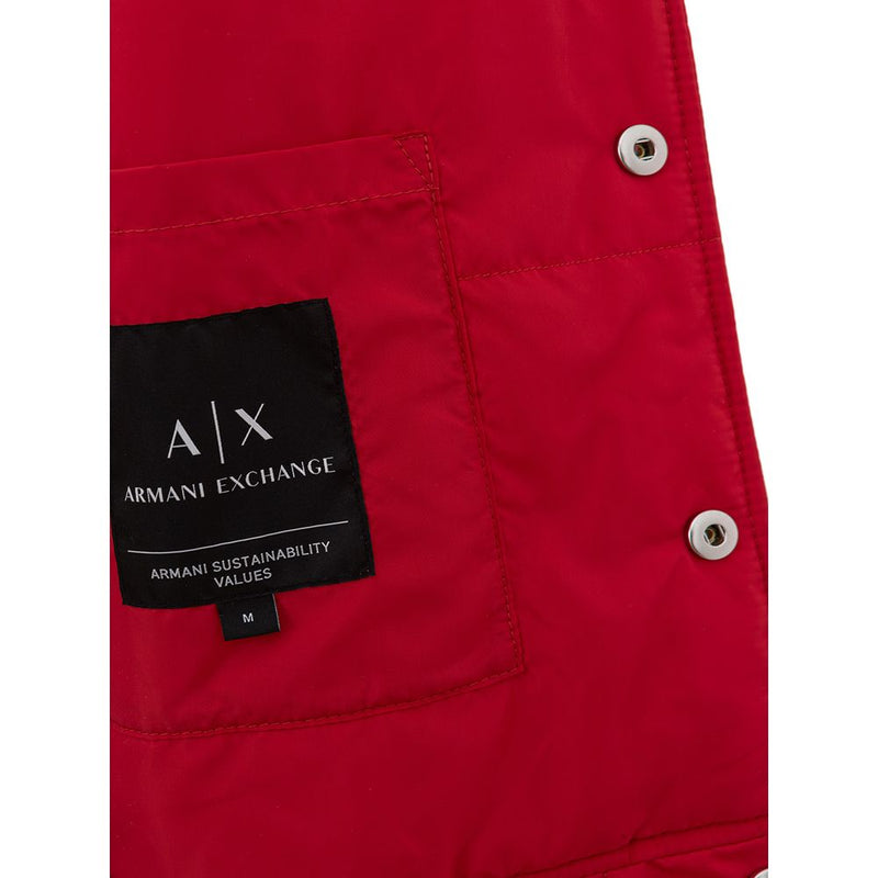 Armani Exchange Vibrant Red Polyester Jacket for Men