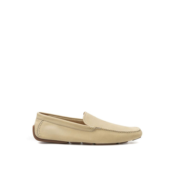 Bally Elegant Beige Leather Loafers for Men