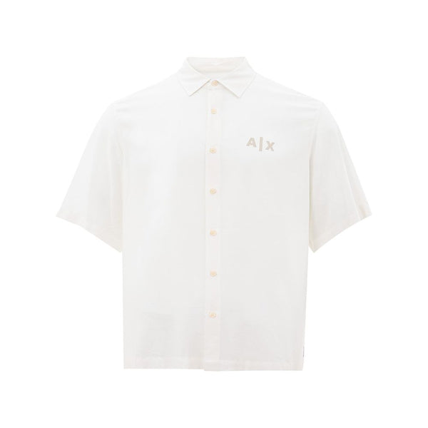 Armani Exchange Elegant White Viscose Shirt for Men