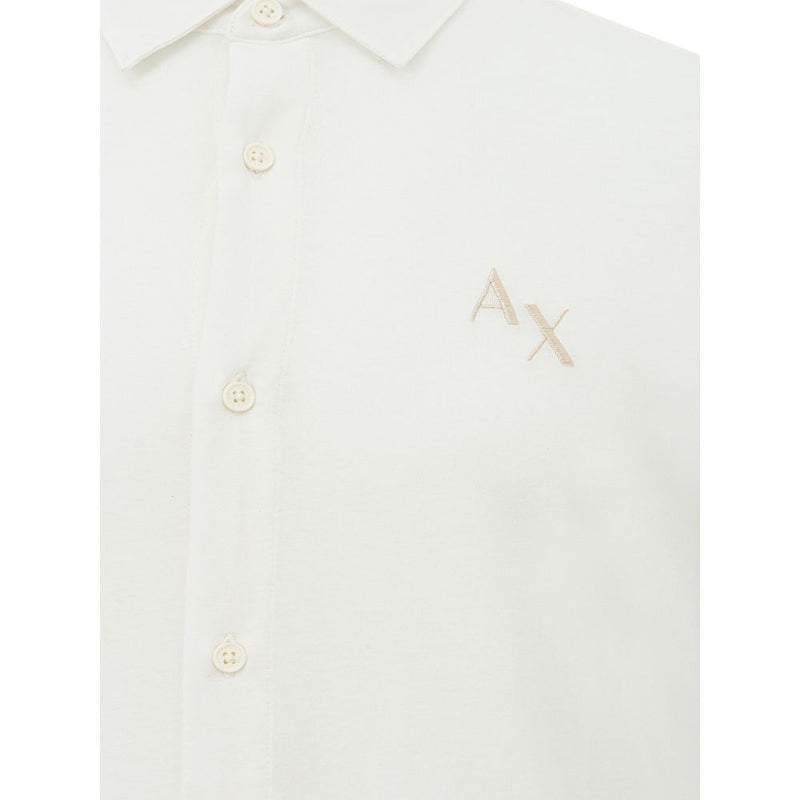 Armani Exchange Elegant White Organic Cotton Shirt