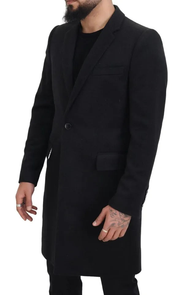 Dolce & Gabbana Melange Grey Wool Single Breasted Jacket