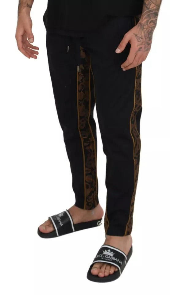 Dolce & Gabbana Dark Blue Jogging Trouser Cotton Blend Pants