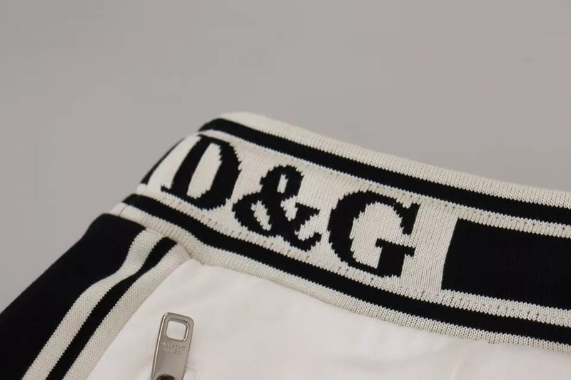 Dolce & Gabbana White Logo Jogger Jogging Cotton Pants