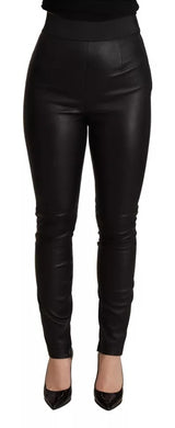 Dolce & Gabbana Black Skinny Leggings Leather Pants