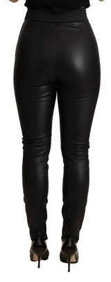 Dolce & Gabbana Black Skinny Leggings Leather Pants