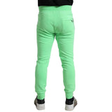 Dolce & Gabbana Neon Green Cotton Stretch Jogger Sweatpants Pants