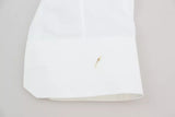 Dolce & Gabbana White Cotton Poplin Dress Formal GOLD Shirt