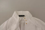 Dolce & Gabbana White Cotton Collared Long Sleeves Formal Shirt Top