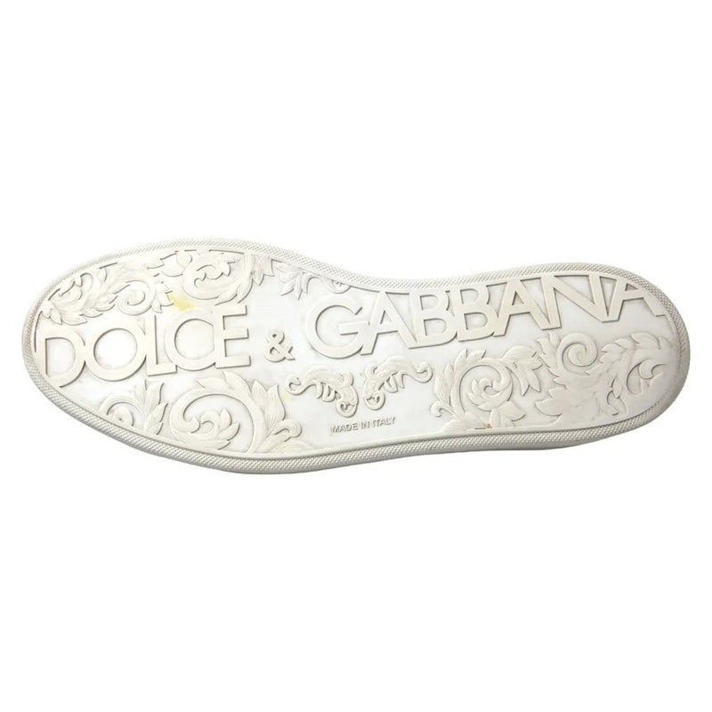 Dolce & Gabbana White Leather Lace Up Sneakers Saint Tropez Shoes