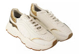 Dolce & Gabbana White Gold Leather Sport DAYMASTER Sneakers Shoes