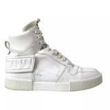 Dolce & Gabbana White Leather High Top Men Logo Sneakers Shoes