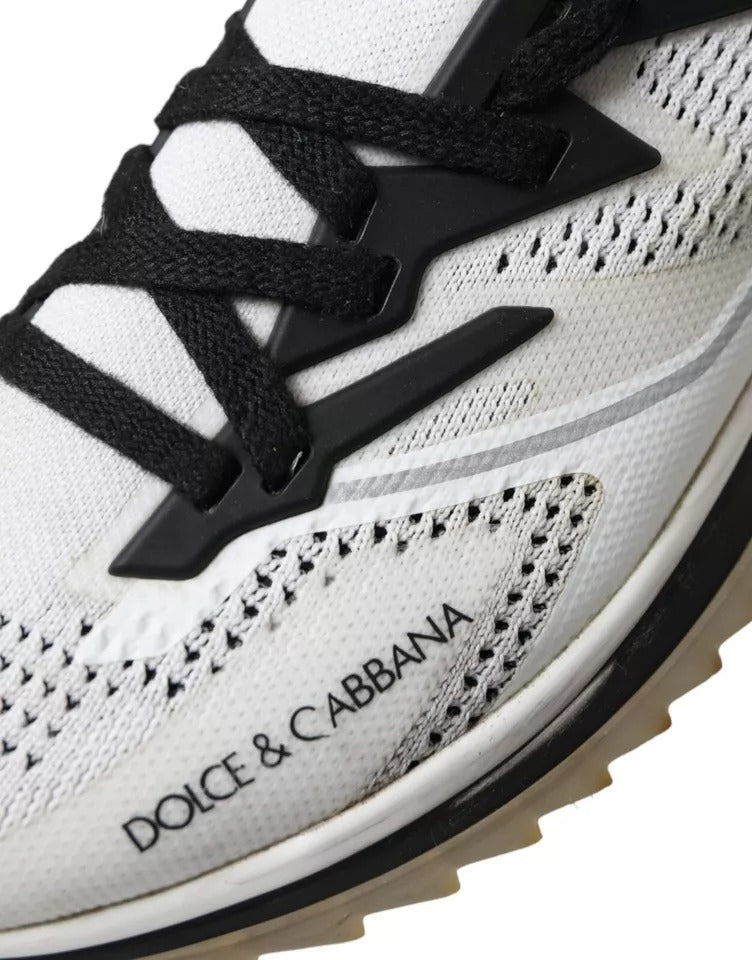 Dolce & Gabbana White Black Mesh Rubber Men Sorrento Sneakers Shoes