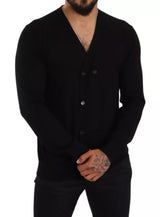 Dolce & Gabbana Black Double Breasted Cardigan Sweater