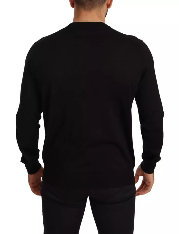 Dolce & Gabbana Black Double Breasted Cardigan Sweater