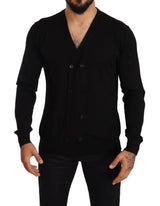 Dolce & Gabbana Black Double Breasted Cardigan Sweater