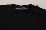 Dolce & Gabbana Black Wool Silk Napoleon Gold Sweater