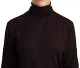 Dolce & Gabbana Brown Cashmere Turtle Neck Pullover Sweater