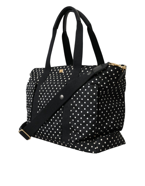 Dolce & Gabbana Black Polka Dot Changing Mat Baby Duffle Bag