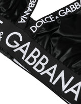 Dolce & Gabbana Black White Logo Print Sports Women Bra Underwear