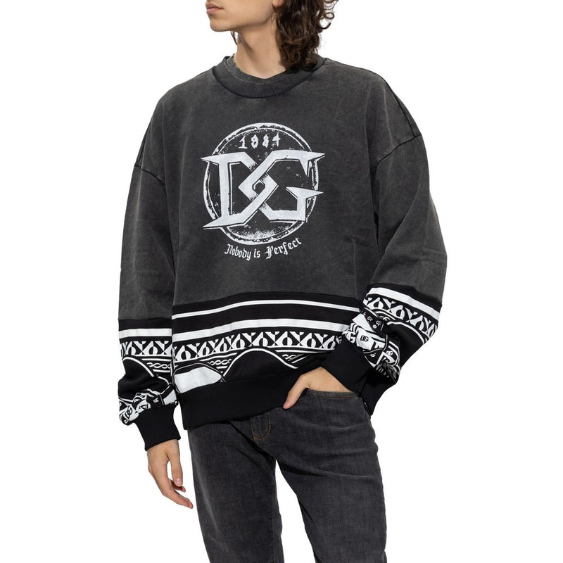 Dolce & Gabbana Black Cotton Sweater