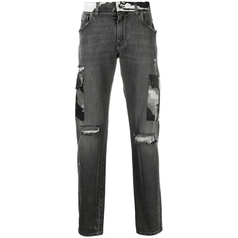 Dolce & Gabbana Gray Cotton Jeans & Pant