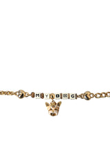 Dolce & Gabbana Gold Tone Brass Chain MY DOG Heart Bracelet