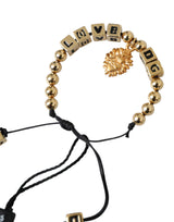 Dolce & Gabbana Gold Beaded LOVE DG Charm Fashion Bracelet