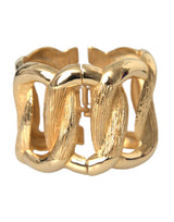 Dolce & Gabbana Gold Tone Vintage Clamper Twisted Loop Bangle Bracelet