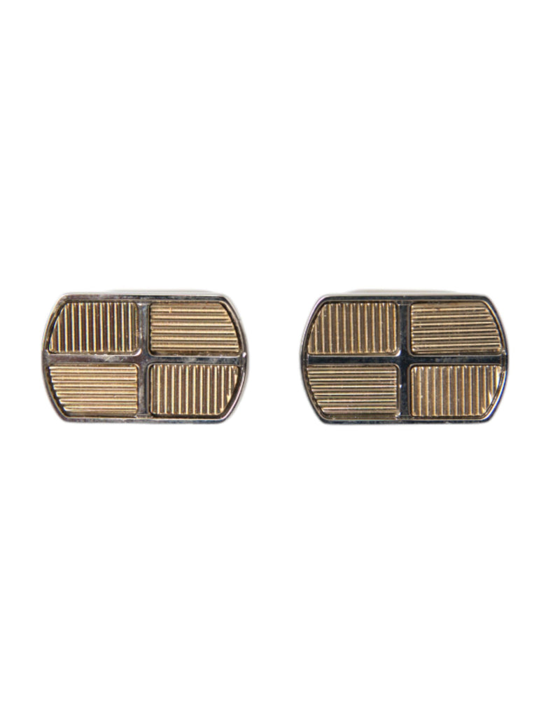 Dolce & Gabbana Silver Gold Plated Metal Brass Pin Cufflinks