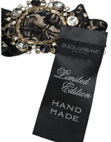 Dolce & Gabbana Black Lace Crystal Handmade Brooch Hair Pin