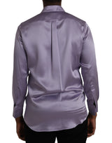 Dolce & Gabbana Purple Satin Silk Formal Dress MARTINI Shirt