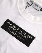 Dolce & Gabbana White Cotton DG Applique Men Casual T-shirt