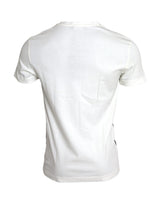 Dolce & Gabbana White Graphic Print Cotton Crew Neck T-shirt