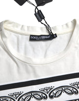 Dolce & Gabbana White Graphic Print Cotton Crew Neck T-shirt