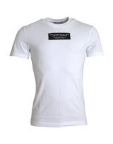 Dolce & Gabbana White Cotton DG Applique Men Casual T-shirt