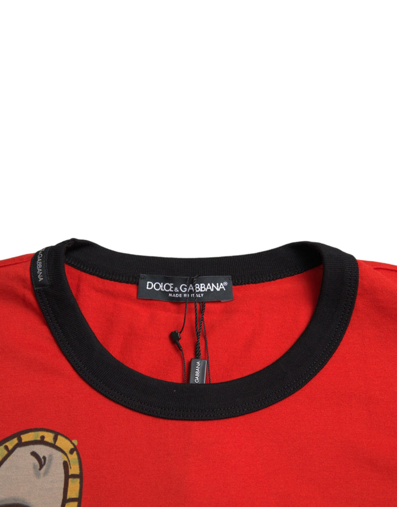 Dolce & Gabbana Red Cotton Top 2019 Year of the Pig T-shirt