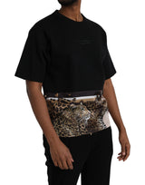 Dolce & Gabbana Black Leopard Cotton Short Sleeves T-shirt