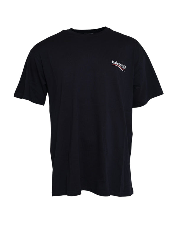 Dolce & Gabbana Dark Blue Cotton Logo Crew Neck Short Sleeves T-shirt