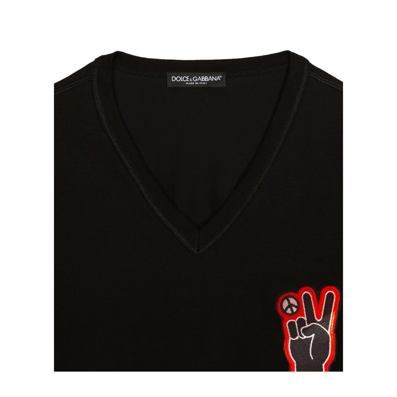 Dolce & Gabbana Black Cotton T-Shirt