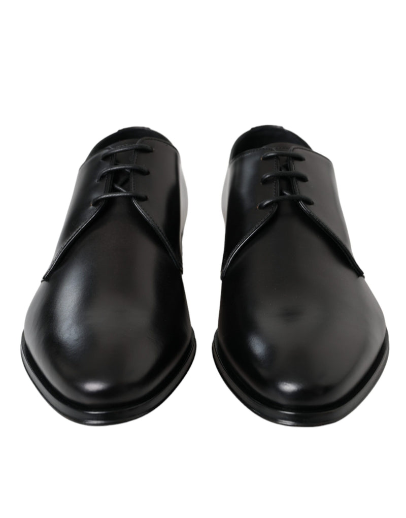 Dolce & Gabbana Black Leather Derby Men Formal Shoes Dress