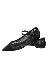 Dolce & Gabbana Black Taormina Lace Bellucci Flats Shoes