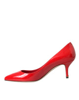 Dolce & Gabbana Red Patent Leather Kitten Heels Pumps Shoes